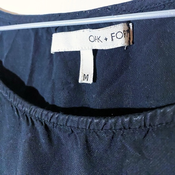 OAK + FORT black t-shirt size M 100% rayon - Picture 3 of 4